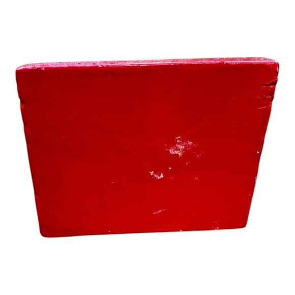 Vintage Wooden Nutcracker Soldier w/Black Top Hat, Crazy Hair & Bold Red Base 8" - Picture 6 of 9